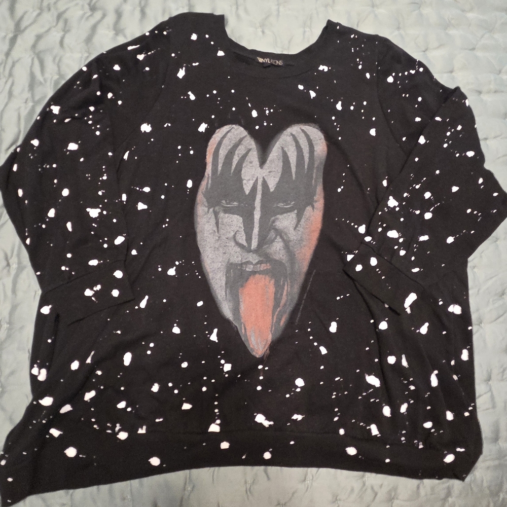 Torrid 6x KISS Band Splatter Fleece Sweatshirt- Gene Simmons - Picture 5 of 9